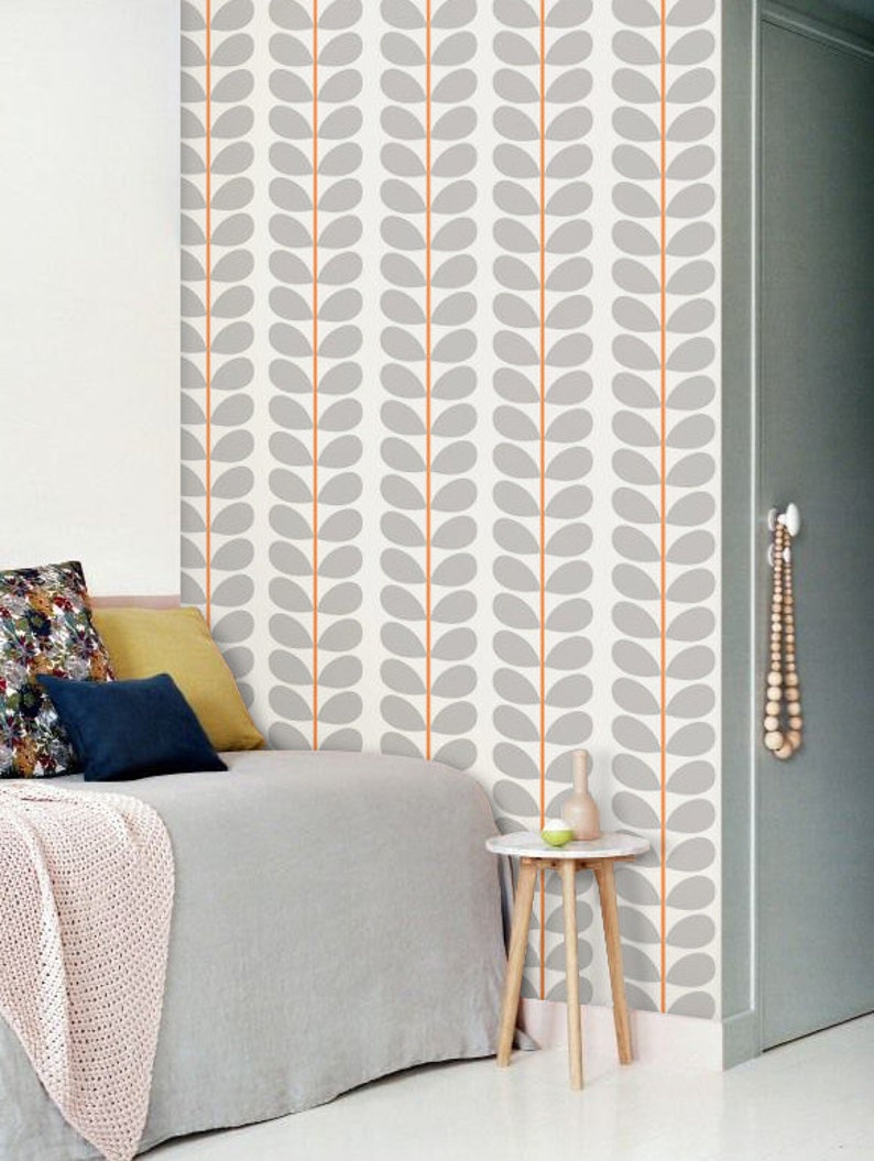 Peel and stick vinyl wallpaper Leaf pattern print 113 | Etsy
