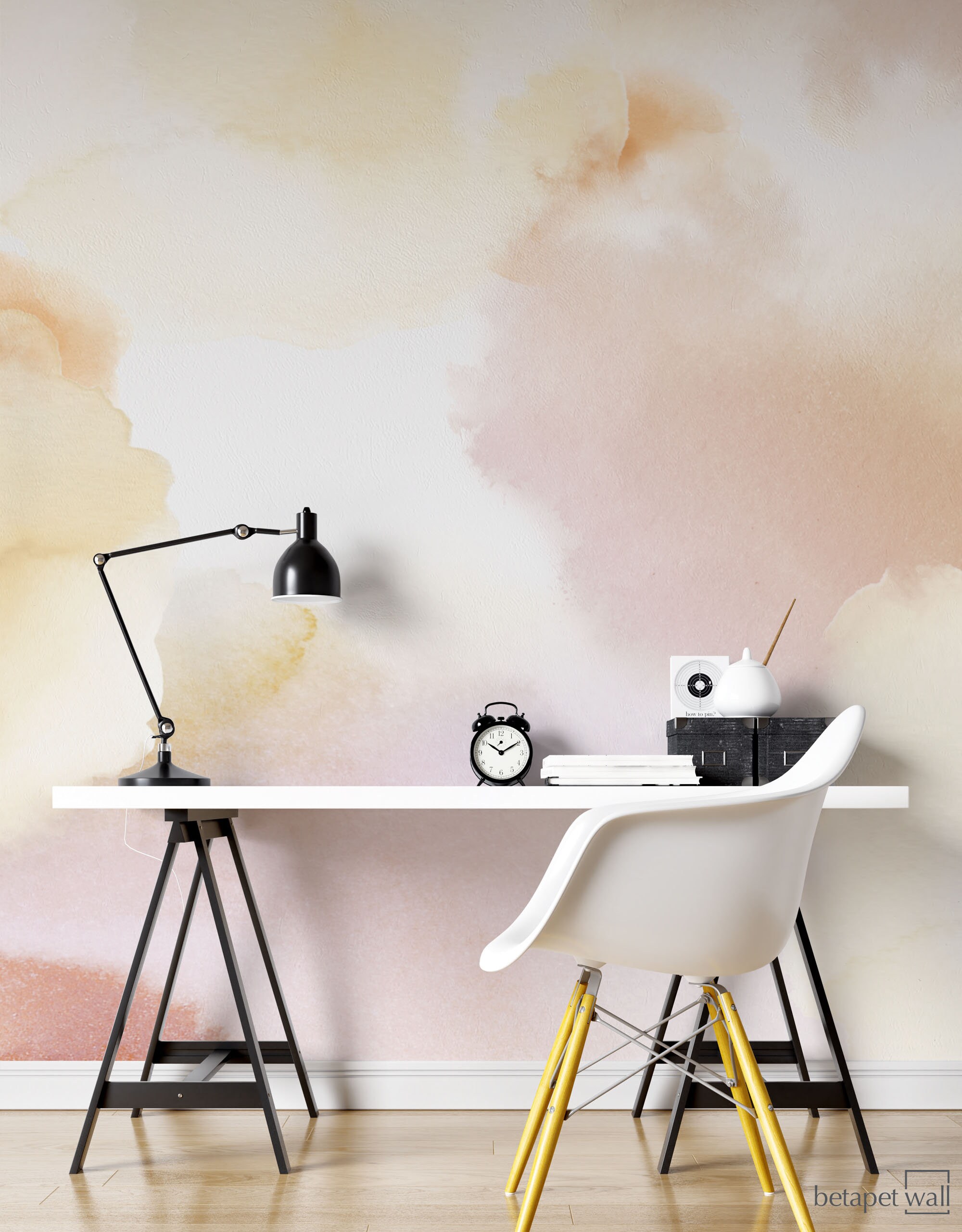 Blush pink Watercolour splash Peel and Stick Wallpaper Etsy