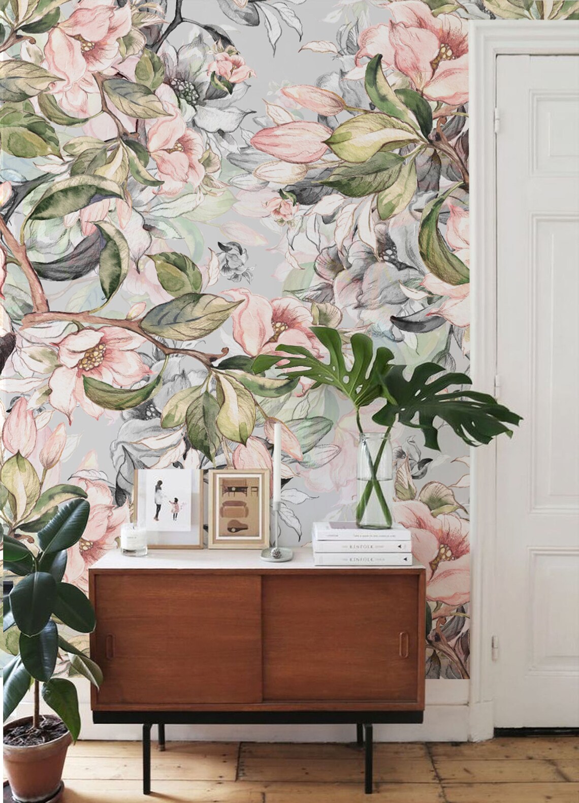 Victorian Style Peel and Stick Wallpaper With Large Apple - Etsy