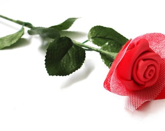 VALENTINE DAY! Red Foam Rose Flowers - Handmade Flower, Artificial