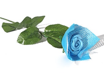 VALENTINE DAY! Blue Foam Rose Flowers - Handmade Flower, Artificial