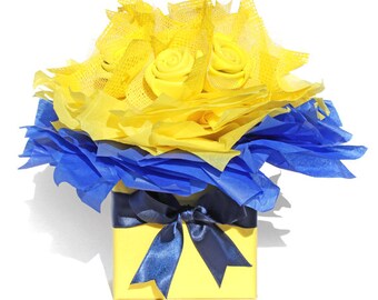 Valentine's Day! Yellow Centrepiece Rose Flowers Bouquet - Wedding, Centrepiece, Decor, Peony Bouquet, Wedding Gift