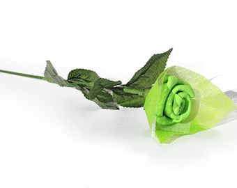 VALENTINE DAY! Green Foam Rose Flowers - Handmade Flower, Artificial