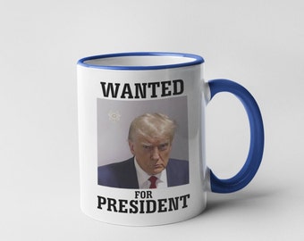 Trump Mug Shot Mug,  Funny Political Mug, Christmas Present, Funny Coffee Mug, Humor Mug, Trump Wanted Mug Cup, TRUMP 2024
