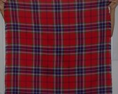 Polish Plaid Shawl Polish scarf Russian Shawl Ukrainian checker square UNUSED Neck scarf neckerchief Fringed Wrap Blanket Scarf Red Green