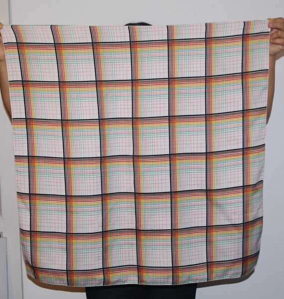 Vintage Soviet Retro Scarf striped scarf white mul