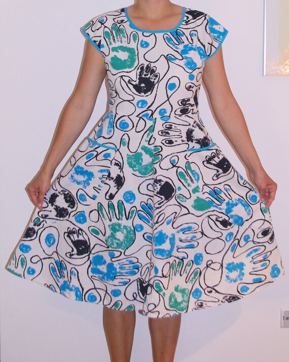 white and blue sundress