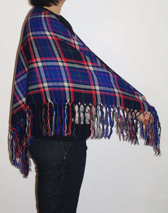 Polish Plaid Shawl Triangle wool scarf Russian Sha