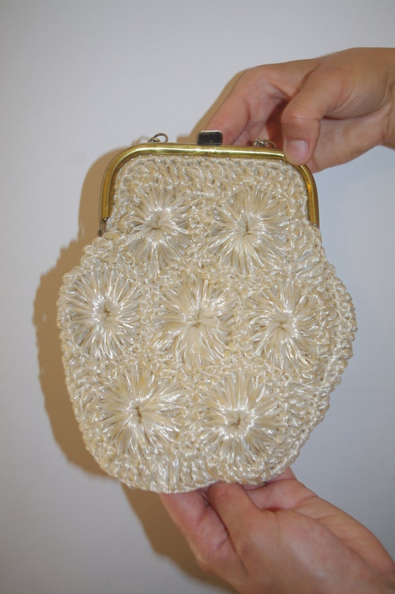 Small cream  gold bag wedding bag bridal handbag C
