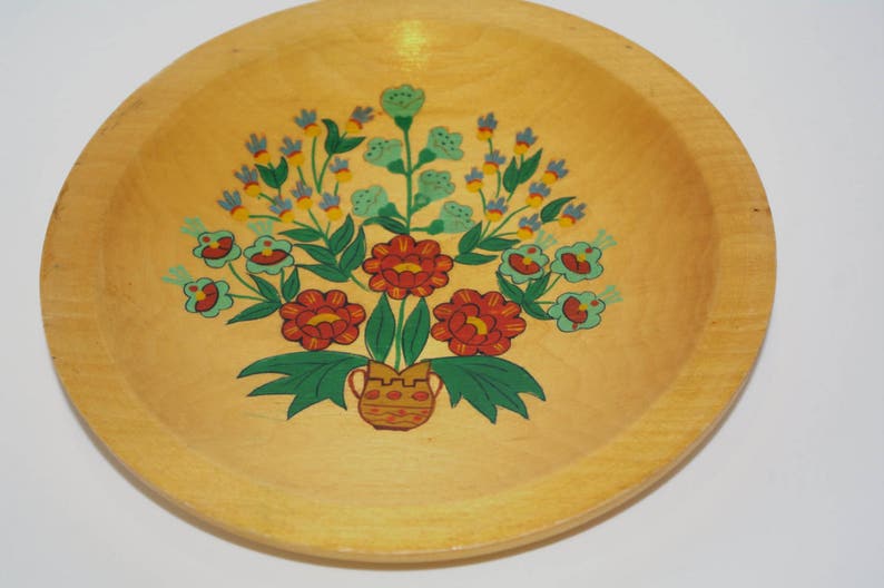 Polish Wood Folk Plate Wooden Plate Vintage Ornament Wood Wall Etsy
