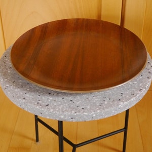 Small round teak tray made in Sweden, vintage wooden serving plate, serving tray 60s, mid-century design, modernist design