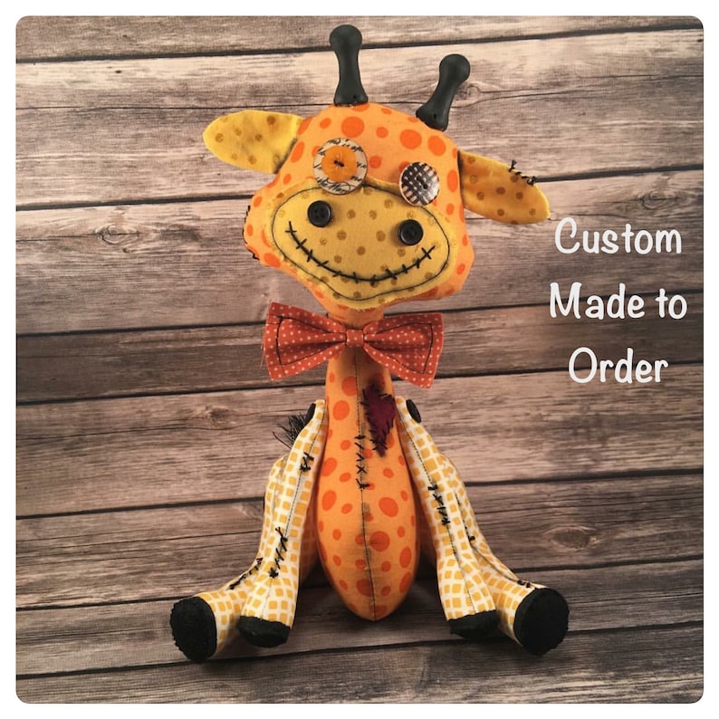 Voodoo Giraffe Giraffe Art Doll Custom Giraffe Baby Shower Gift Keepsake for Child Giraffe Plush Shelf Sitting Giraffe