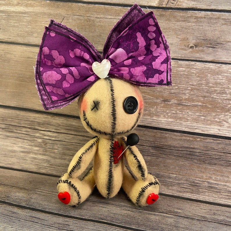 Creepy Cute Girl Voodoo Doll With Large Hair Bow Etsy