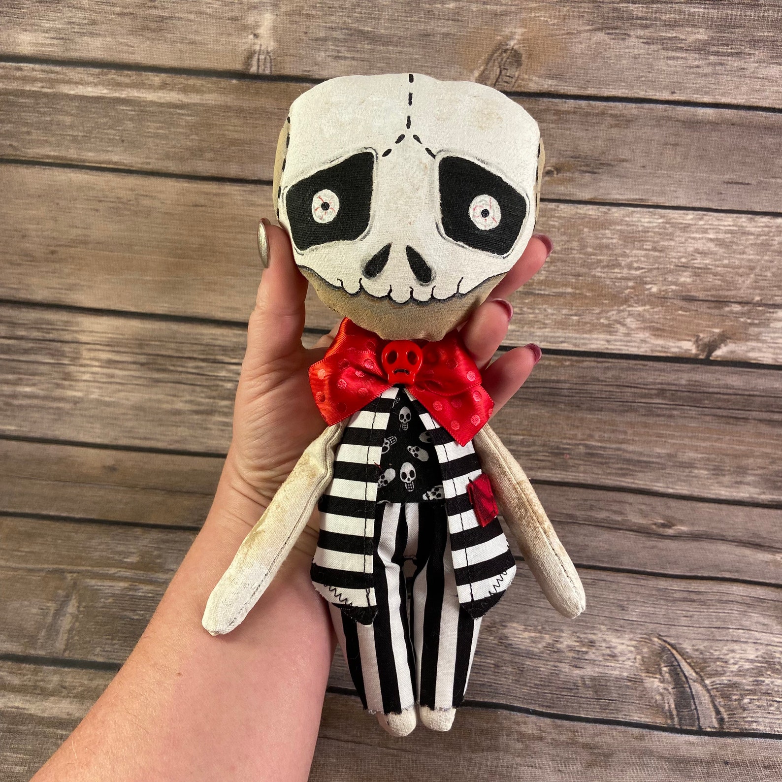 Suit Skeleton Doll Skeleton Plush Rag Doll Creepy Cute Etsy
