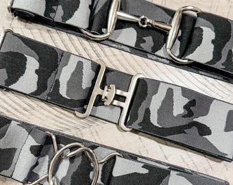 Equestrian Belts • 2 inch • Adjustable • Elastic • Gray Camo