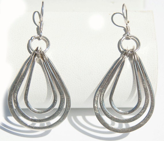 Earrings, vintage, sterling silver