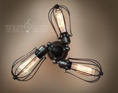 3 light squirrel sconce wall ceiling light semi flush mount Edison wall lamp bathroom ceiling light adjustable multi application TIBEN