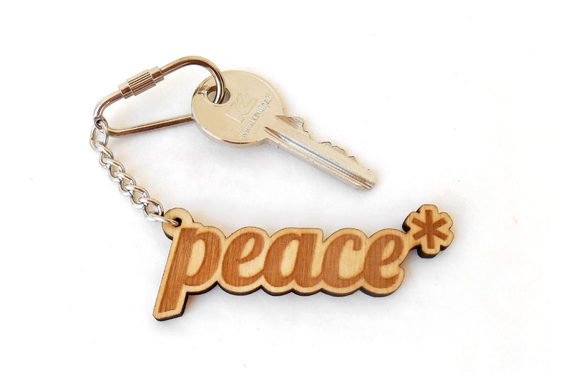 Word Keychain from wood Wooden keychain Engraved Keychain Etsy