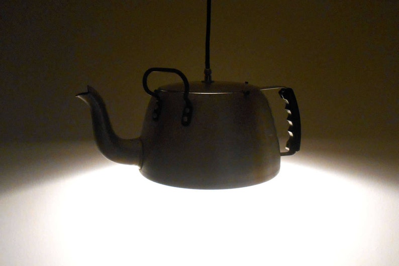 Kettle Lighting Fixture Vintage Teapot Lamp Kitchen Etsy