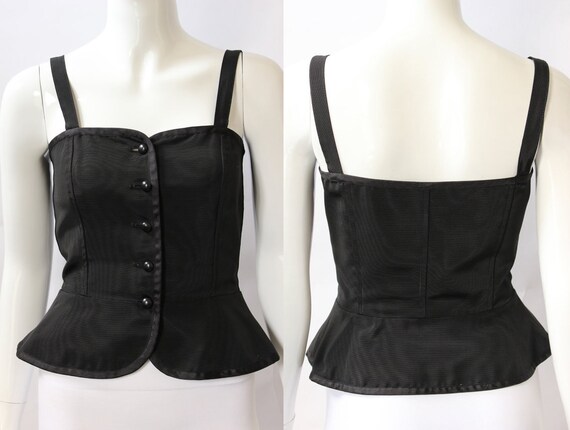 Yves Saint Laurent 1970s Black Corset Top
