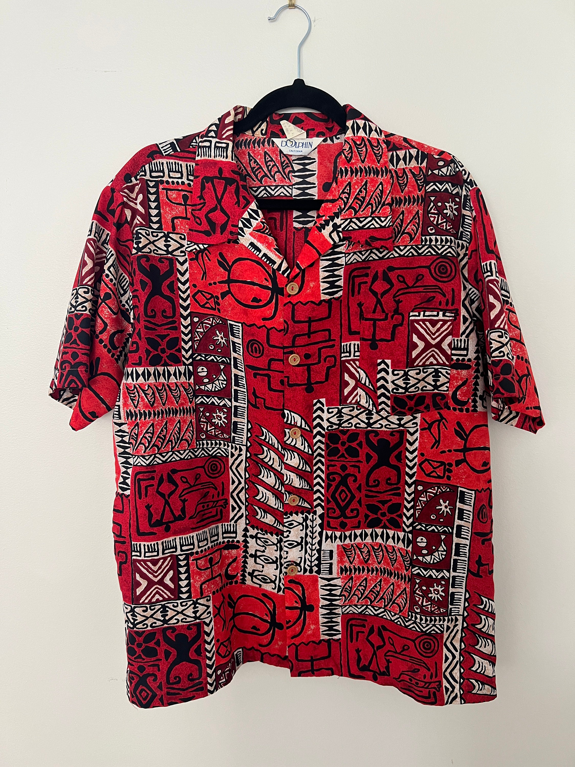 Discover Camisa Hawaiana Roja Vintage Unisex