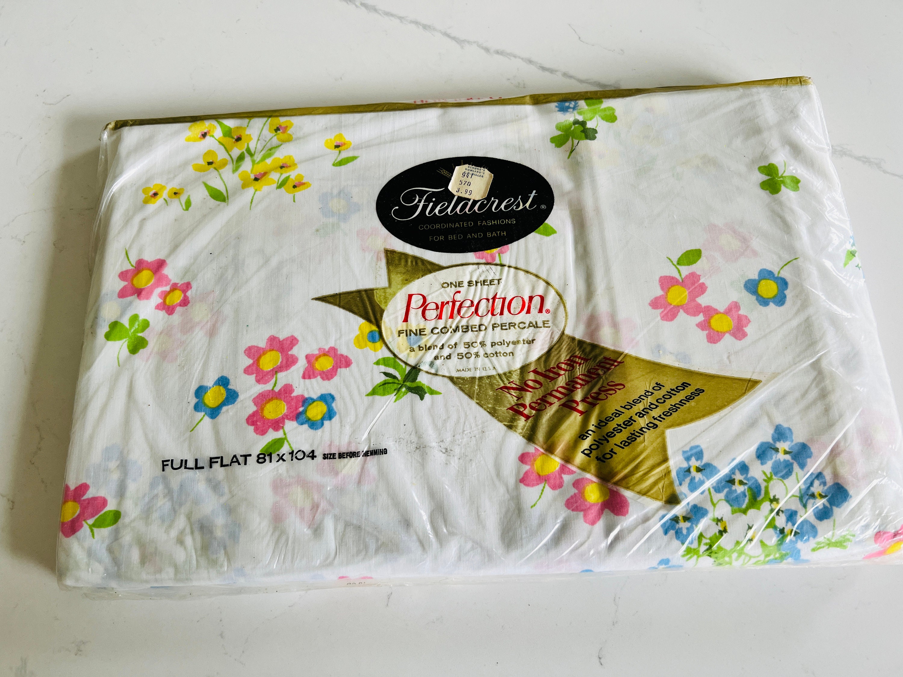Vintage Fieldcrest Full Flat Sheet Unused in Original Package Etsy