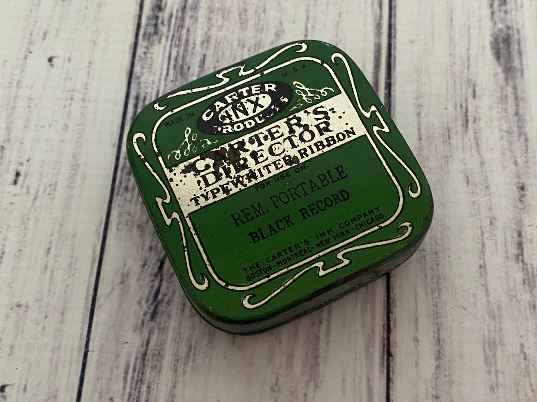 Vintage Typewriter Ribbon Carter's Director Typewriter Ribbon Tin for