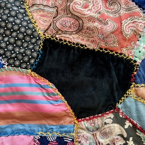 Antique Crazy Quilt of Irregular Shapes in Velvets Silks and Satins ...
