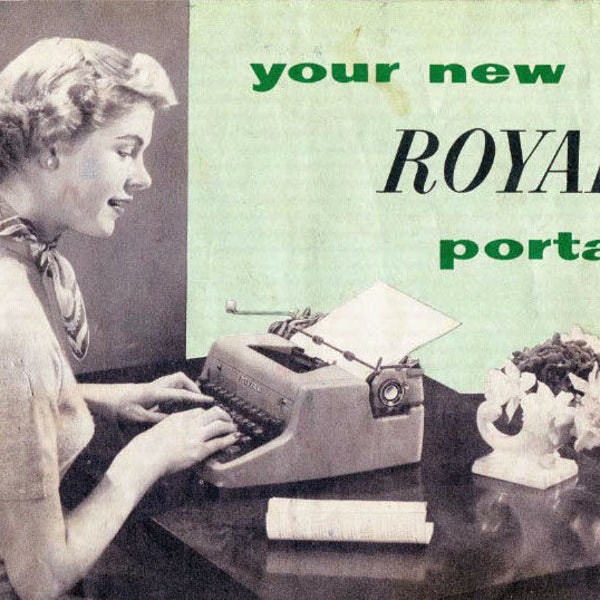 Royal Quiet Deluxe 1950s Typewriter User Instruction Manual, Digital Download, How To Use The Portable Royal Quiet Deluxe Touch Control