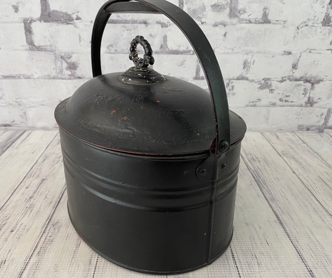 Antique Metal Lunch Pail Late Victorian Era Lunchbox in Very Etsy