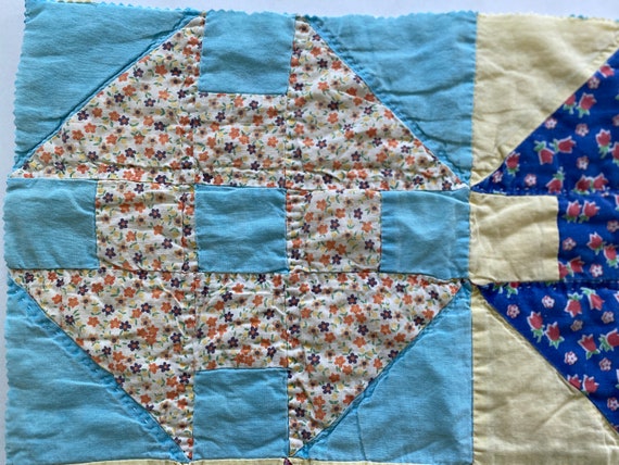 Vintage Quilt Square 1940s Feedsack Fabric Hole in the Barn - Etsy