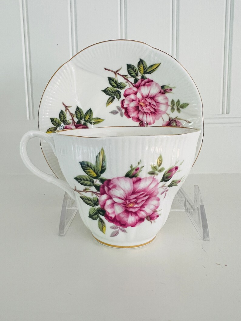Royal Albert Old English Rose Teacup Saucer and Plate Dessert Etsy