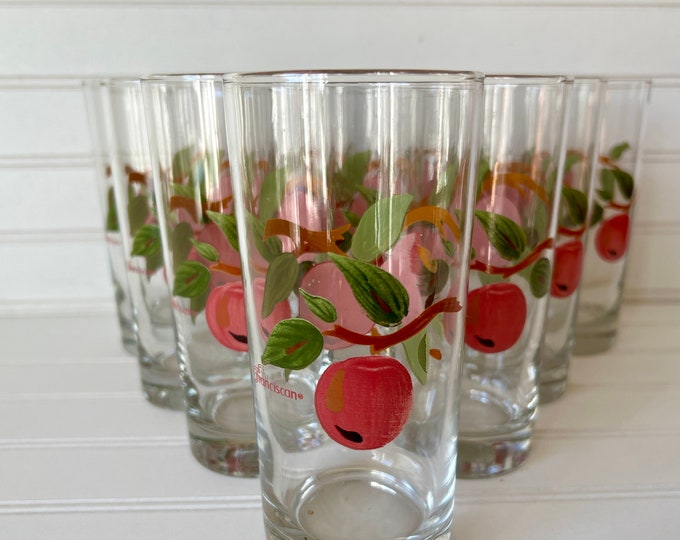 Franciscan Apple Set of Ten Flat Iced Tea or Water Glasses, Made in USA