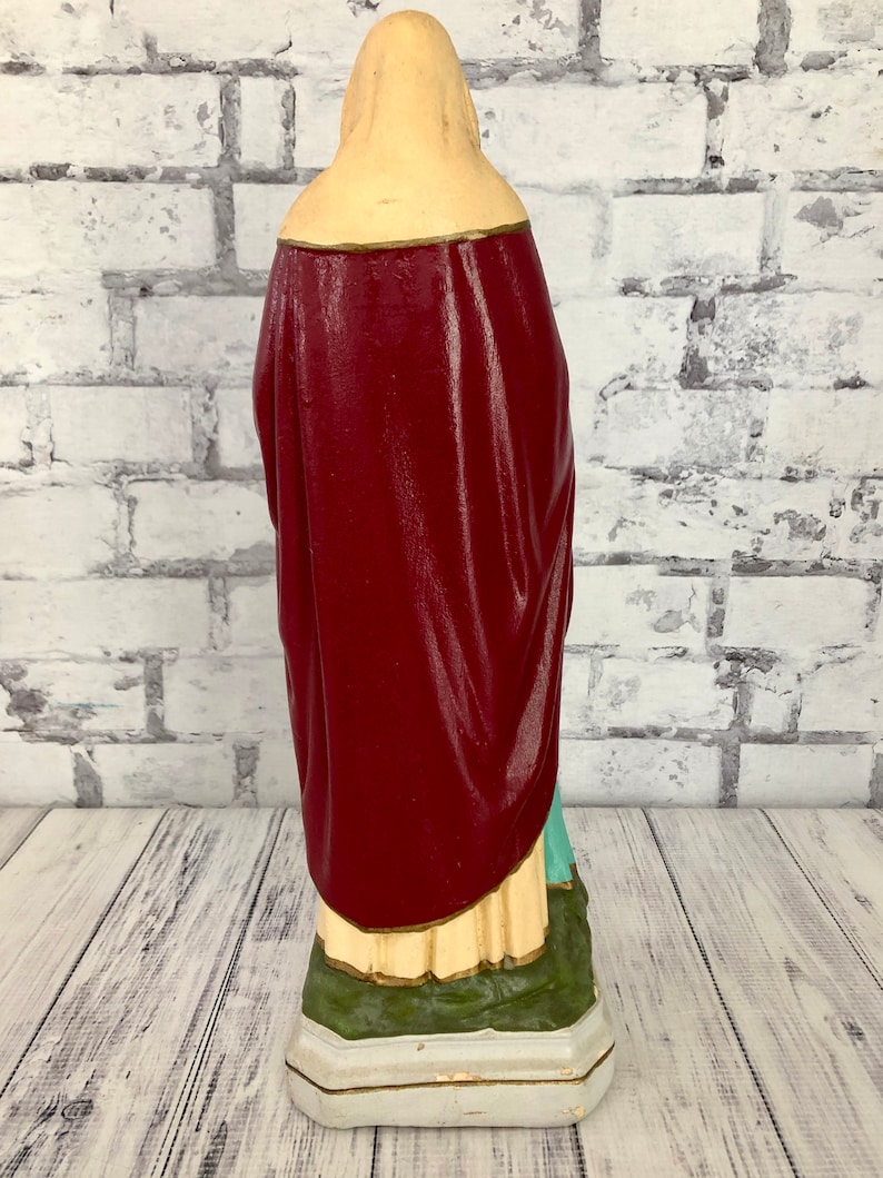 Vintage Chalkware Statue of St Anne and Mary as Child Etsy