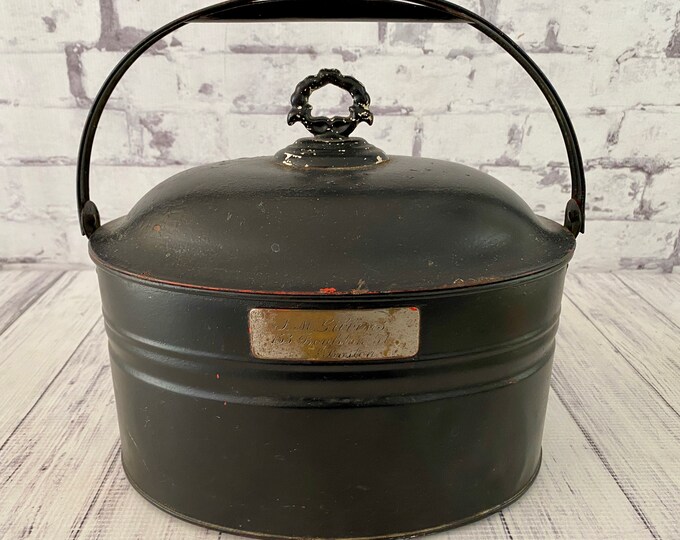 Antique Metal Lunch Pail Late Victorian Era Lunchbox in Very Etsy