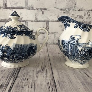 Liberty Blue Transferware Porcelain Tea Set With Tray, Antique Style, Blue  and White, Teapot, Decor 
