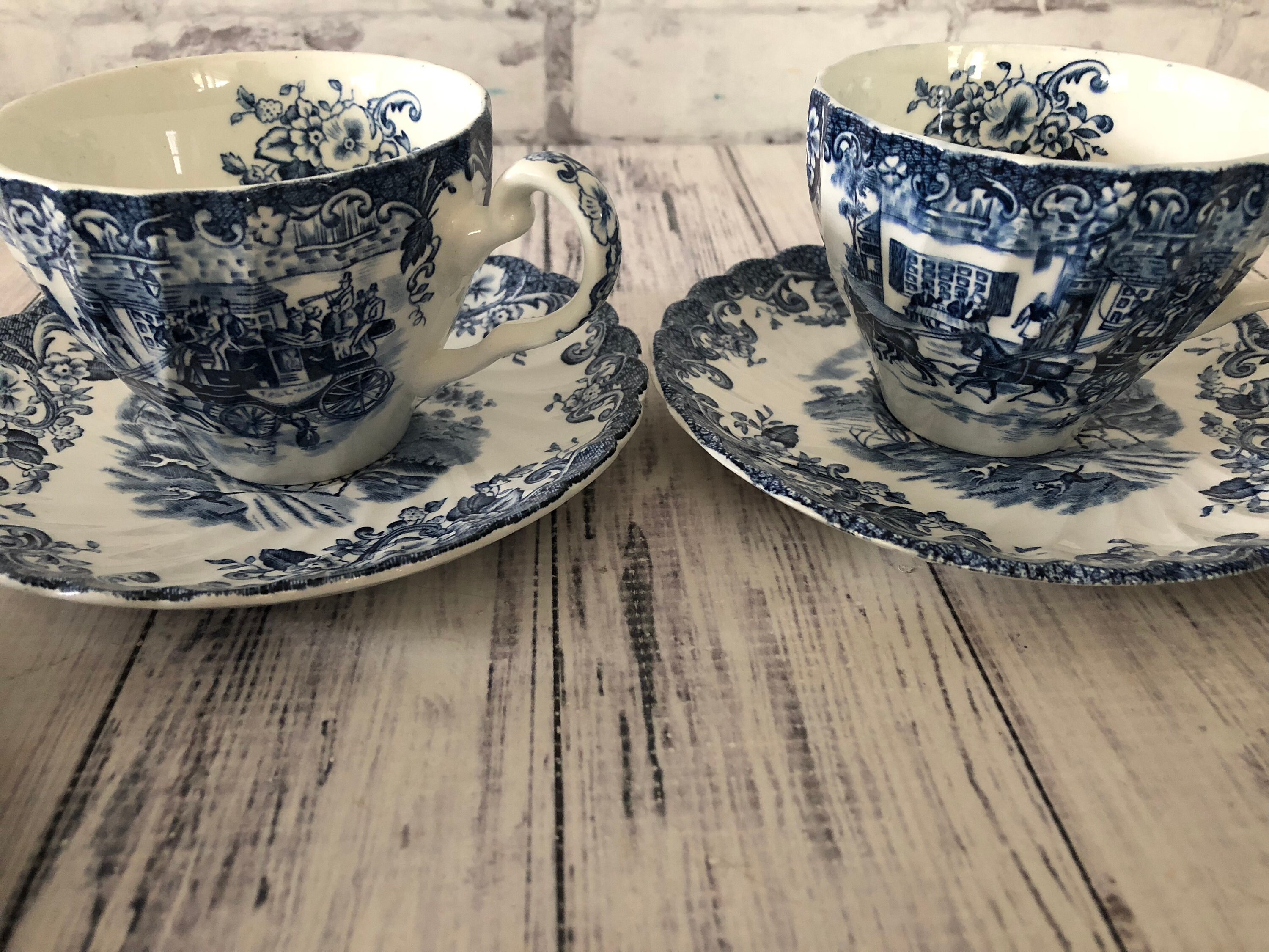 Vintage Johnson Brothers Coaching Scene Ironstone Tea Set of Etsy