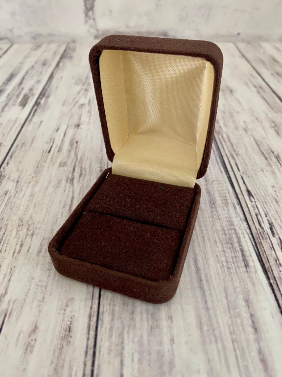 Ring Presentation Box Brown Velvet Ring Gift Box Velvet Etsy