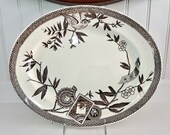 Antique Brown and White Transferware Platter by Wedgwood and Company Louise Pattern Circa 1885 Early Wedgwood Made in England Incredible