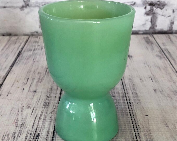 Fire King Jadeite Egg Cup Double Egg Cup Green Glass Etsy