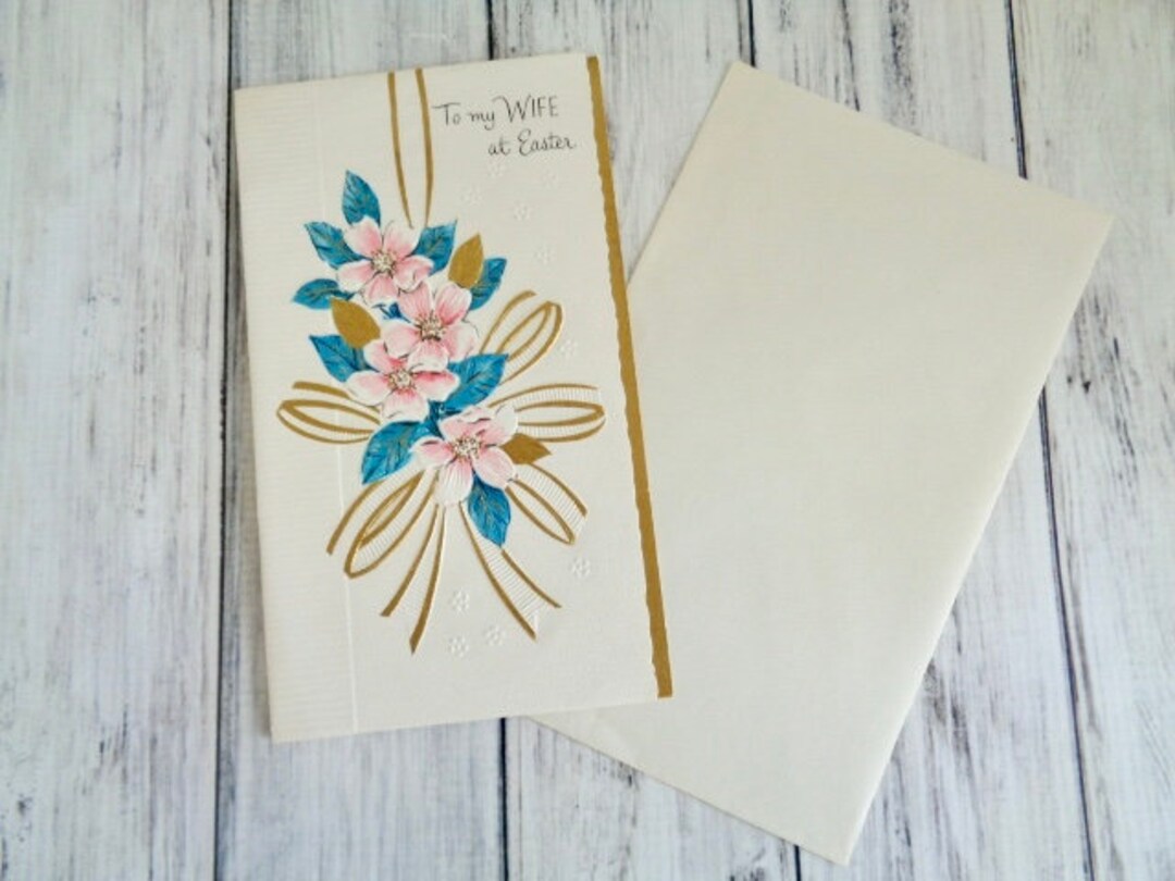 Vintage Easter Card for Wife to My Wife at Easter Unsigned - Etsy