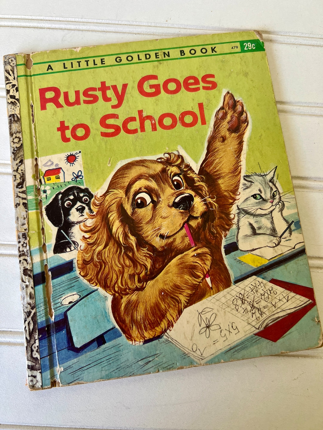 Vintage Little Golden Book Rusty Goes to School, First Day of School