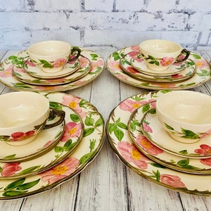 Vintage Franciscan Desert Rose Dinnerware Set 24 Piece Service for