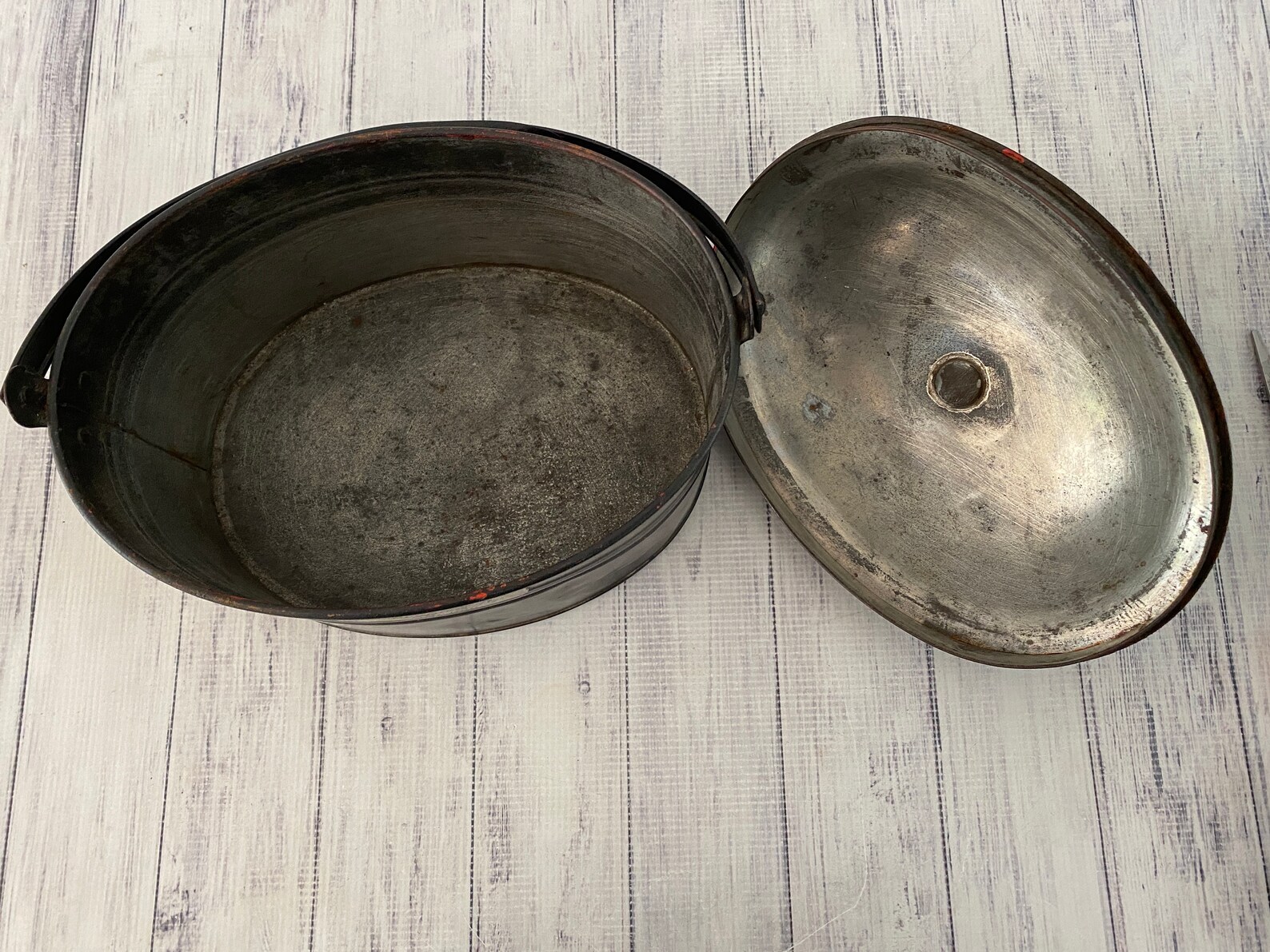 Antique Metal Lunch Pail Late Victorian Era Lunchbox in Very Etsy