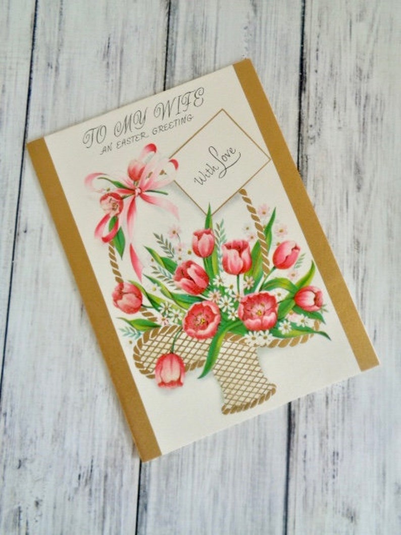 Vintage Easter Card for Wife to My Wife an Easter Greeting Etsy