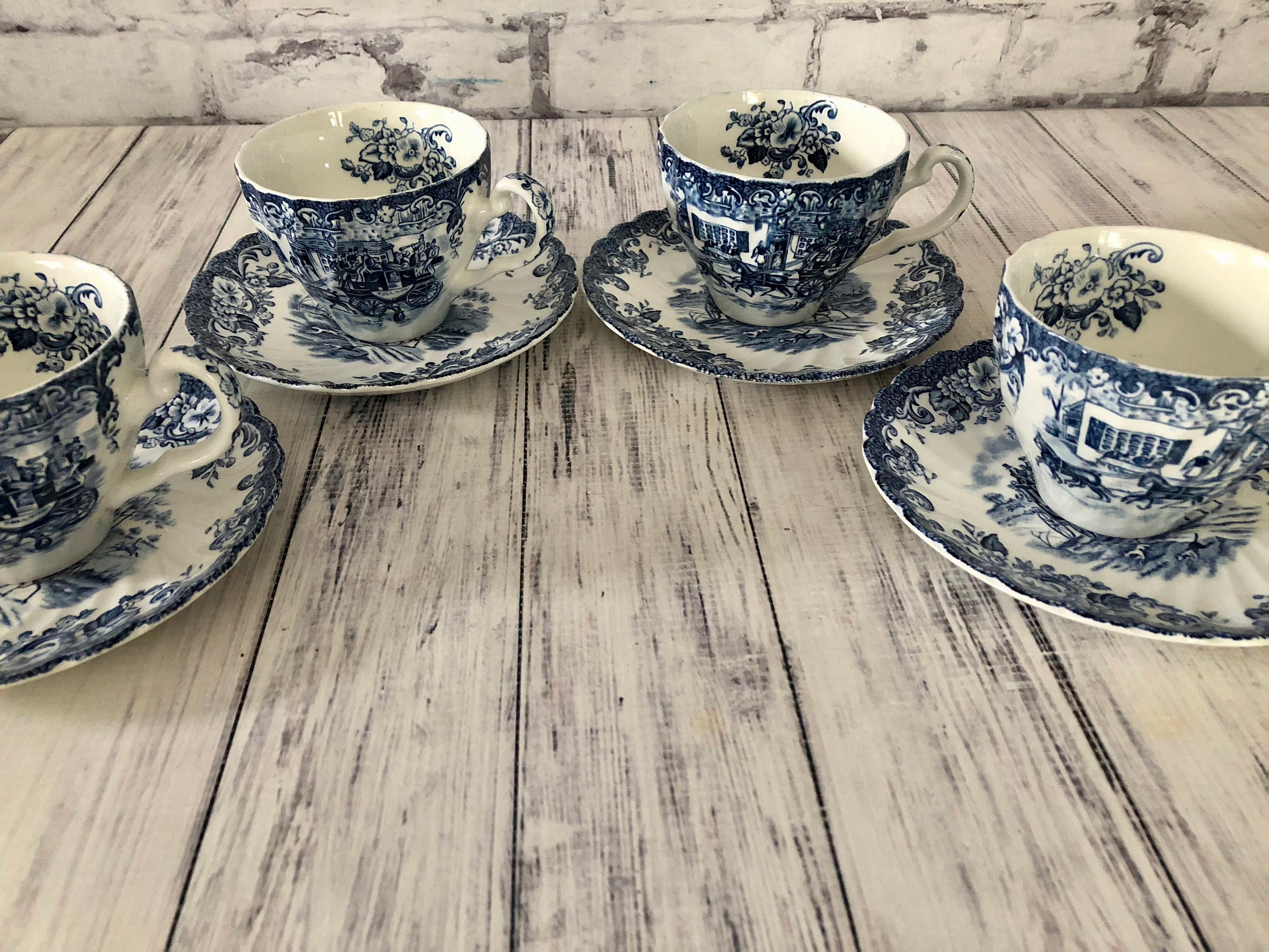 Vintage Johnson Brothers Coaching Scene Ironstone Tea Set of Etsy