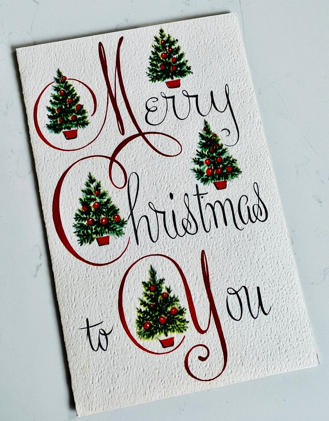 Vintage Christmas Card Circa 1960s Merry Christmas To You In Red With vintage-christmas-card-circa-1960s-merry-christmas-to-you-in-red-with