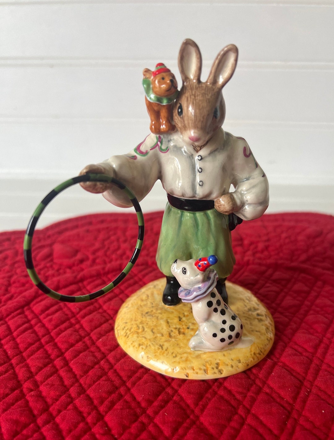 Royal Doulton Bunnykins Figurine Tin the Trixstar Circus Dog Trainer