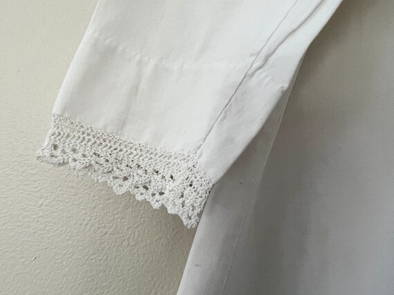 Vintage White Cotton Baby Dress With Crochet Lace… - image 3