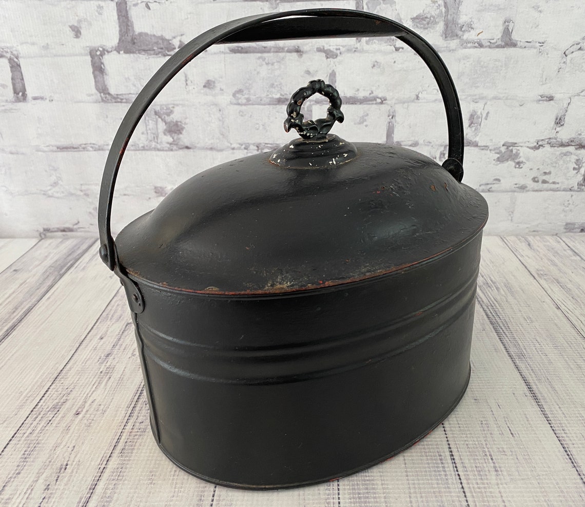 Antique Metal Lunch Pail Late Victorian Era Lunchbox in Very Etsy